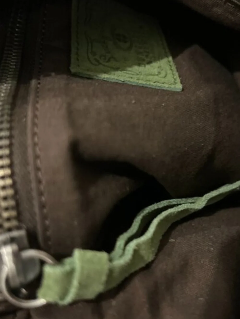 LUCKY BRAND green suede hobo shoulder bag - Picture 6 of 7